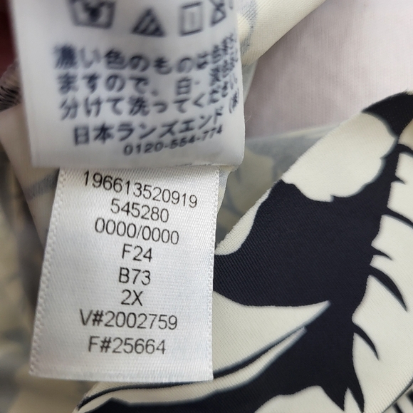 Lands' End Women's Plus Size 2 Piece Black White Floral Swimsuit Size 2x 20W-22W - Picture 9 of 12